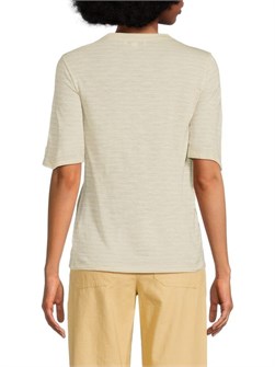 Мягкая полосатая футболка Vince из хлопка с короткими рукавами и классическим воротником 11178174