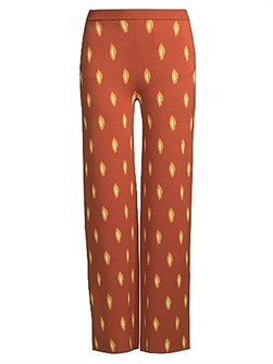 Прямые жаккардовые брюки Undra Celeste с геометрическим узором и эластичным поясом, 72% вискозы 11165533