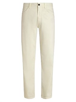 Джинсы Roccia узкого фасона из стретчевого хлопка и льна от Zegna, произведенные в Италии 11166342