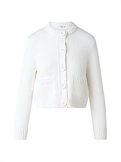 Кардиган из хлопка Akris punto с пуговицами, длинными рукавами и карманами 11018626