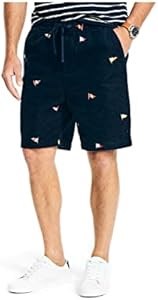 Стильные молодёжные шорты Nautica из хлопкового кордура с резинкой на поясе, длина 18 см 11240434