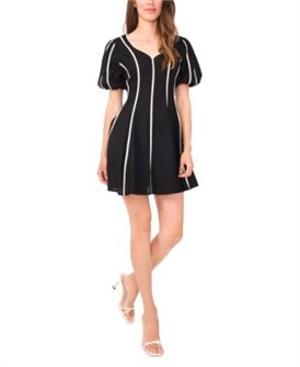 Женское платье с короткими рукавами и контрастной окантовкой от 1.State, 55% лен, 45% вискоза 11239692