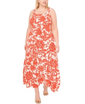 Женское макси-платье с квадратным вырезом и сборкой на спине от Vince Camuto, размеры малый и большой 11236907