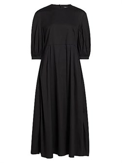 Платье миди Clea A-Line от Max Mara из эластичной хлопковой смеси с рукавами-фонариками и боковыми карманами 11027413