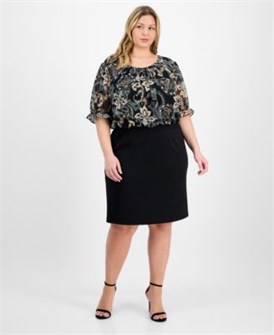 Платье-футляр больших размеров с принтованным корсетом от Connected 11175800