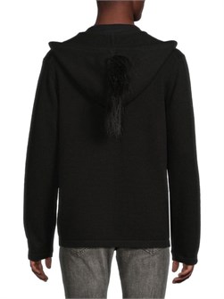 Удлиненное худи на молнии Helmut Lang из кашемира и шерсти с капюшоном и карманом-кенгуру 11226144