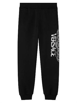 Хлопковые джоггеры с принтом Medusa On Chain от Versace, с эластичным поясом и карманами 11023018