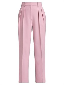 Укороченные брюки Prabal Gurung с защипами, 92% полиэстер, высокая посадка, приталенный крой 11024297