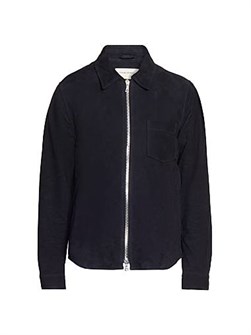 Officine Generale Легкая оверсайз рубашка из козлиного велюра Sid от Officine Generale с длинными рукавами и передней молнией 11023999