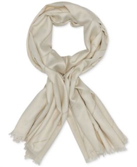 Calvin Klein Шелковый шарф с диагональным металлическим логотипом, 100% поли шифон, 68,5 см x 183 см, ресничный край 11238953