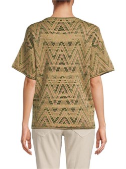 Топ с шевронным узором из шерстяной смеси от M Missoni с круглым вырезом и короткими рукавами 11178103