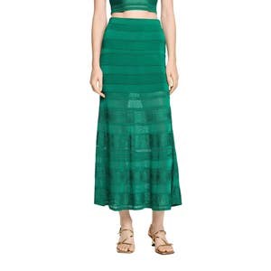 Трикотажная макси-юбка с декоративной строчкой от Sandro, облегающая в талии 10048663