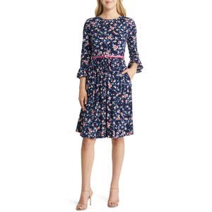 Цветное платье А-силуэта Harper Rose с поясом и карманами из полиэстера и спандекса 10047268