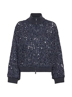 Кардиган Brunello Cucinelli с яркой вышивкой в стиле крокодила из мохера, шелка и льна, Италия 11167795