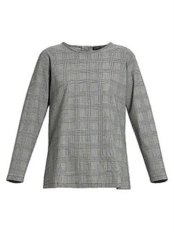 Marina Rinaldi Рубашка Uberta из эластичной шерсти с классическим рисунком гленчек и длинными рукавами 11020130