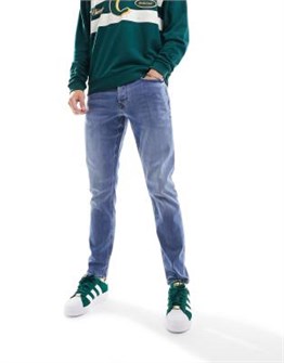 Джинсы River Island Slim обычной посадки с пятью карманами в синем цвете 11172881