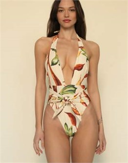 Раздельный купальник MONTCE Tropez с завязками, цветочный принт, открытая спина, бразильская посадка 11177686