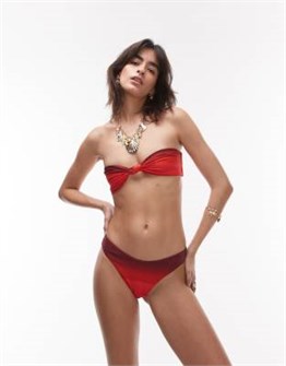 Красные омбре бикини-шорты от WeWoreWhat, низкая посадка, бразильский крой 11234091