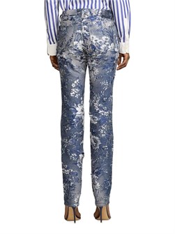 COLLECTION Ralph Lauren Джинсы с узором от Ralph Lauren, хлопковый деним, средняя посадка, удобная форма slim, производство Италия 11025192