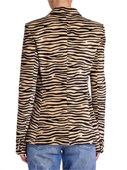 Paco Rabanne Пиджак с тигровым принтом Rabanne, накатанные лацканы, 98% хлопок, 2% эластан, Франция 11026783