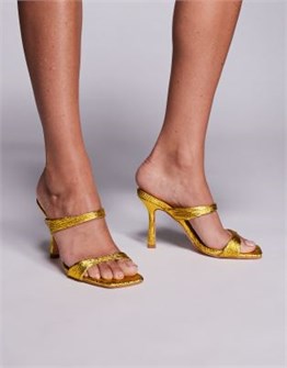 Желтые мюли с открытым носком на высоких каблуках от Azalea Wang 11234350