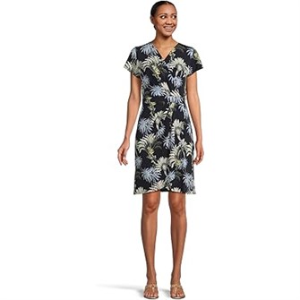 Платье Tommy Bahama Carmela Palisade Palms из 95% переработанного полиэстера с тропическим принтом и короткими рукавами 11237752