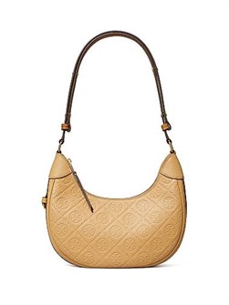 Tory Burch Кожаная сумка через плечо с текстурной отделкой и монограммой T, размер 21 x 24 см, с одним карманом 11010709