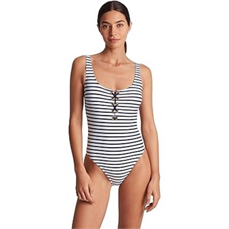 Цельный купальник Luxe Stripe от LAUREN Ralph Lauren из 100% переработанного полиэстера с поддерживающим эффектом 11234336