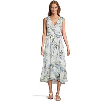 Tommy Bahama Макси-платье Palisade Palms с короткими рукавами и рюшами из переработанного полиэстера 11237778