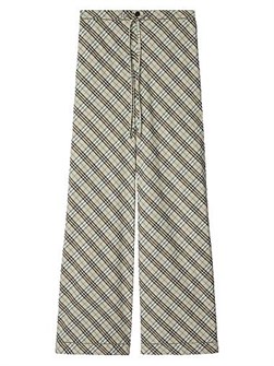 Брюки Burberry из хлопкового поплина с клетчатым принтом и шнуровкой на поясе, Италия 11024726