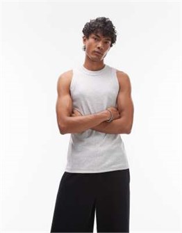 Серый облегающий лонгслив с рифлёной текстурой и высоким горлом от Topman 11234177