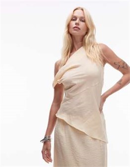 Топ из супер мягкого капрона Topshop с асимметричным подолом и завязками 11171408