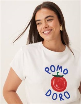 Футболка ASOS Curve свободного покроя с короткими рукавами и принтом помидора 11229913