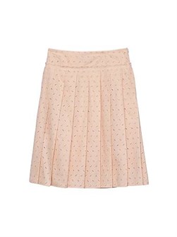 Prada Pleated Eyelet Lace Skirt 11167528