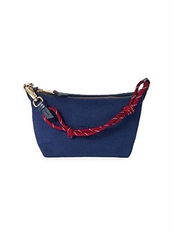 Miu Miu Косметичка из габардина с молнией, логотипом и отделкой из 100% хлопка и овечьей кожи 11167438