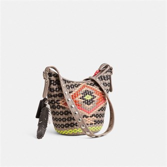 Coach Мини-сумочка из плетёной телячьей кожи с многофункциональными карманами и регулируемым ремешком 11232508