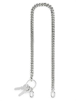 Balenciaga Цепочка-ремешок из латуни с фурнитурой в форме песочных часов, полуглянцевое покрытие палладием, 70 см 11167665