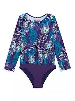 Детский рашгард для девочек Eyes Of The Wind от Vilebrequin из переработанного нейлона с длинными рукавами и защитой от солнца 10048008