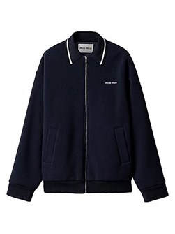 Куртка-блузон из склеенной пике и технического джерси Miu Miu, 100% хлопок, длинные рукава, рубашечный воротник 11167449