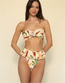 Бикини-низ MONTCE с цветочным дизайном, рюшами и бразильским кроем, высокая талия 11168393