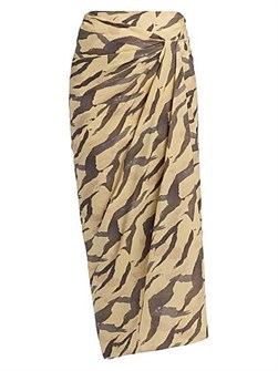 Iro Юбка миди длины Dacca с принтом, 100% хлопок, с узлом спереди и глубоким разрезом 11167710