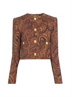 Chloe Paisley Print Collarless Jacket 11166681
