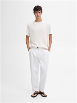 Модный льняной жилет Massimo Dutti с V-образным вырезом 11235856