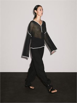 Вязаный свитер из 100% хлопка с открытой заслонкой Massimo Dutti. 11234929