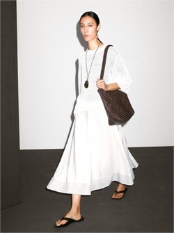 Расклешённая юбка из льняной смеси с декоративными швами от Massimo Dutti 11229508