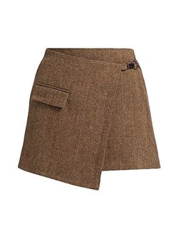ba&amp,sh Cara Herringbone Wool Miniskirt 10048322