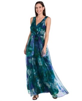 Платье A-Line с открытыми плечами и бантом на талии от R &amp, M Richards для миниатюрных девушек, размер 8P 11231385