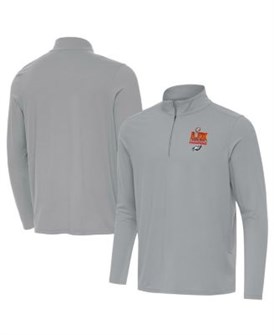 Мужской серый лонгслив с четвертной молнией и логотипом чемпионов Super Bowl LIX Philadelphia Eagles, бренд Antigua 11224718