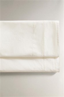 Zara Home Детская простыня из хлопкового поплина с декоративной отделкой, 150 см х 200 см 11171654