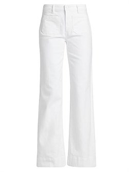 Джинсы Nolan от L',Agence с широкими штанинами и карманами, 100% хлопок, стильный крой 11166390